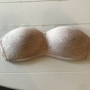 VS Pink padded lace bandeau bra